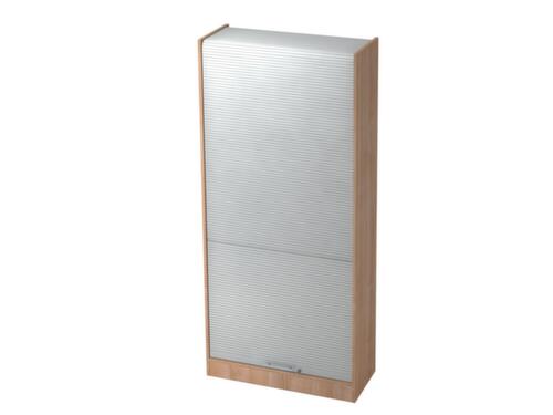 Armoire à rideaux, 5 hauteurs des classeurs, noyer/argent