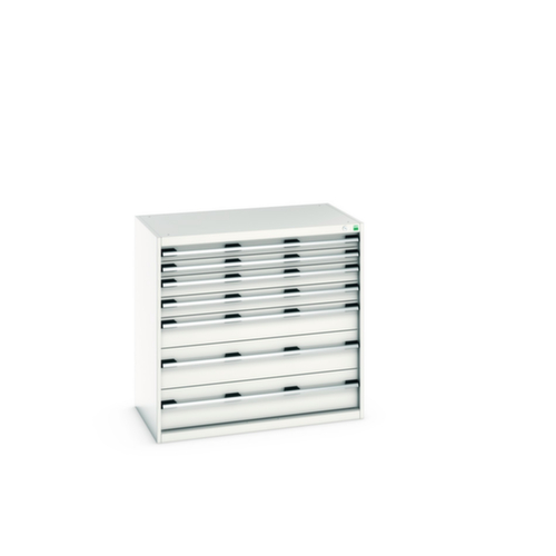 bott Armoire à tiroirs cubio surface de base 1050x650 mm, 7 tiroir(s), RAL7035 gris clair/RAL7035 gris clair