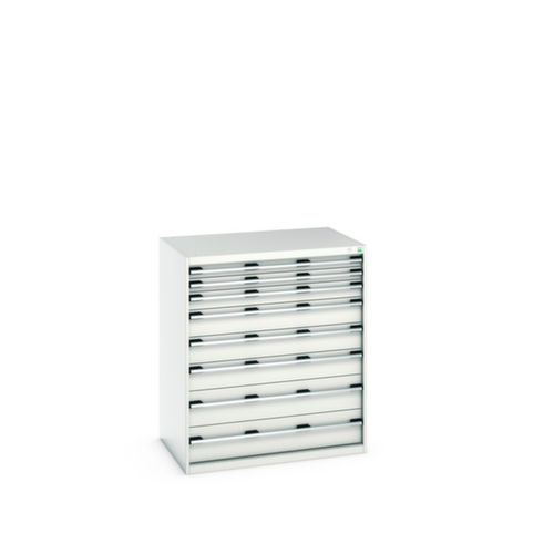 bott Armoire à tiroirs cubio surface de base 1050x750 mm, 8 tiroir(s), RAL7035 gris clair/RAL7035 gris clair