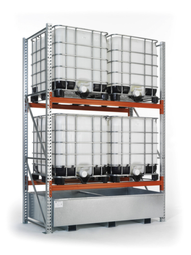 META Rayonnage à palettes MULTIPAL pour 54 palettes, largeur 25150 mm, 3 niveaux de stockage