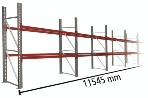 META Rayonnage à palettes MULTIPAL pour 36 palettes, largeur 11545 mm, 3 niveaux de stockage