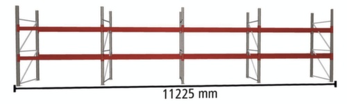 META Rayonnage à palettes MULTIPAL pour 36 palettes, largeur 11225 mm, 3 niveaux de stockage