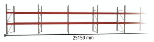 META Rayonnage à palettes MULTIPAL pour 81 palettes, largeur 25150 mm, 3 niveaux de stockage