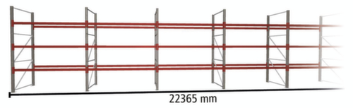 META Rayonnage à palettes MULTIPAL pour 96 palettes, largeur 22365 mm, 4 niveaux de stockage