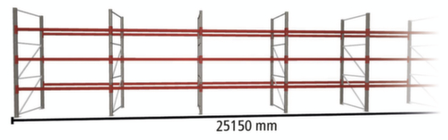 META Rayonnage à palettes MULTIPAL pour 108 palettes, largeur 25150 mm, 4 niveaux de stockage