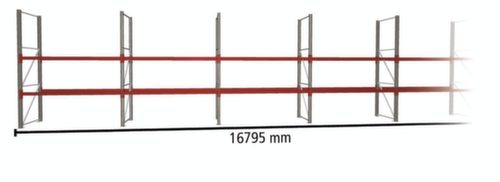 META Rayonnage à palettes MULTIPAL pour 36 palettes, largeur 16795 mm, 3 niveaux de stockage