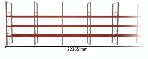 META Rayonnage à palettes MULTIPAL pour 64 palettes, largeur 22365 mm, 4 niveaux de stockage