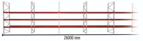 META Rayonnage à palettes MULTIPAL pour 112 palettes, largeur 26000 mm, 4 niveaux de stockage