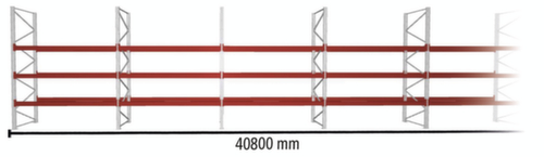 META Rayonnage à palettes MULTIPAL pour 176 palettes, largeur 40800 mm, 4 niveaux de stockage