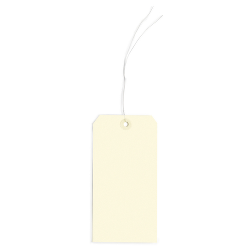 Étiquette cartonnée fil crème 160 x 80 mm