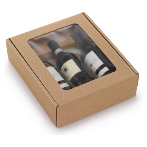 Boîte bouteilles à fenêtre (pour 3 bouteilles)
