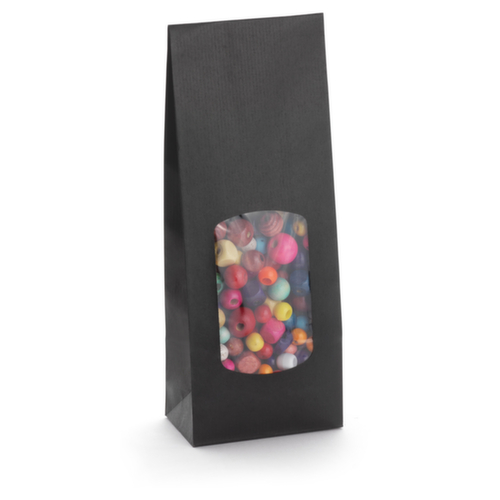 Sachet kraft noir à fenêtre