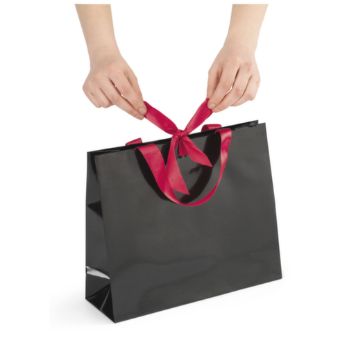 25 sacs pelliculés avec fermeture par nœud satin 300 x 100 x 250 mm noir