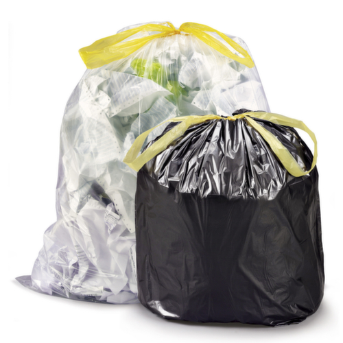 100 sacs-poubelle transparent avec liens 80% recyclé