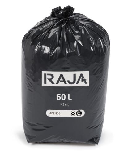 Sac poubelle indéchirable avec ruban de fermeture, 60 l, noir