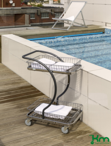 Kongamek Chariot à étagères, force 120 kg, 2 plateaux