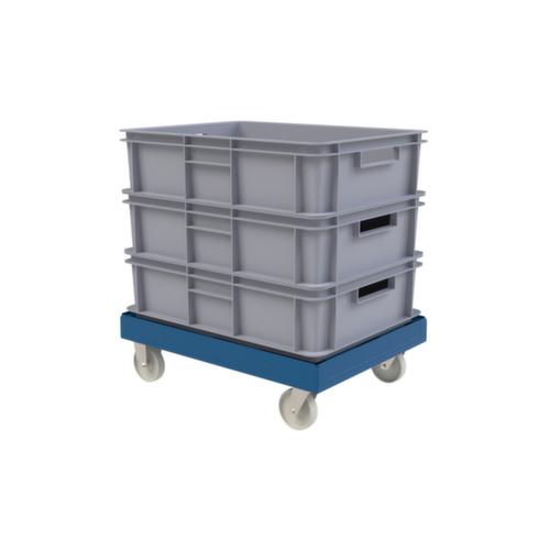 Rouleau de transport FAVORIT XL avec surface de chargement en plastique, force 300 kg, polyamide bandage