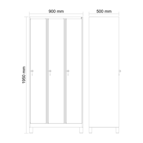 C+P Armoire vestiaire Evolo PLUS, largeur de compartiment 300 mm