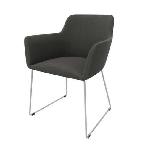 Quadrifoglio Siège visiteur City avec accoudoirs, assise anthracite, Piètem. semelles