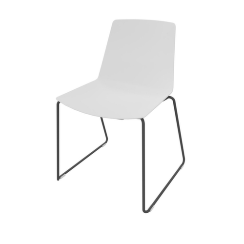 Quadrifoglio Siège visiteur Clue, assise blanc, Piètem. semelles