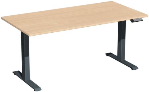Gera bureau à hauteur réglable électriquement Elevate Basic avec piètement en T