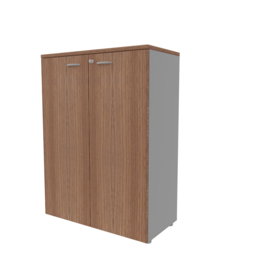 Quadrifoglio Armoire de bureau Practika, 3 hauteurs des classeurs, alu/noyer Canaletto