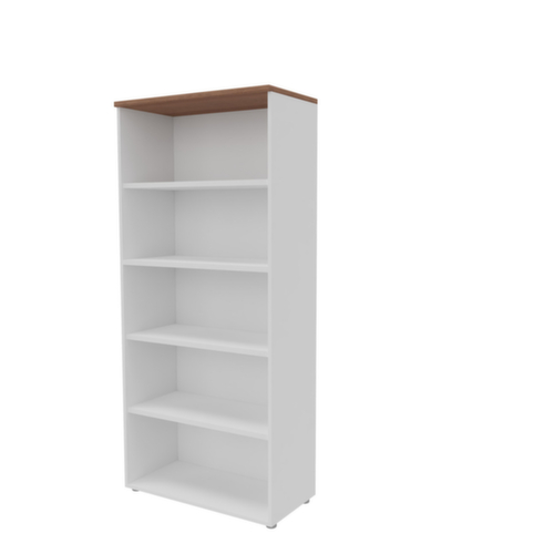 Quadrifoglio Rayonnage de bureau Practika, largeur 900 mm, 5 HC, blanc/noyer