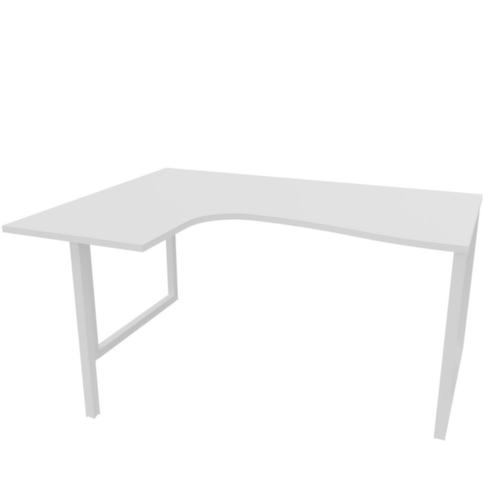 Quadrifoglio Bureau d'angle Practika, Piètem. semelles, largeur 1600 mm, blanc/blanc