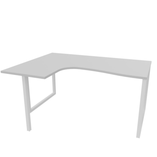 Quadrifoglio Bureau d'angle Practika, Piètem. semelles, largeur 1600 mm, gris/blanc