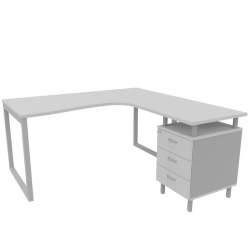 Quadrifoglio Ensemble de bureaux Practika avec 1 bureau, 1 caisson à poser