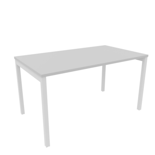 Quadrifoglio Bureau Practika avec piètement 4 pieds, largeur x profondeur 1400 x 800 mm, plaque gris