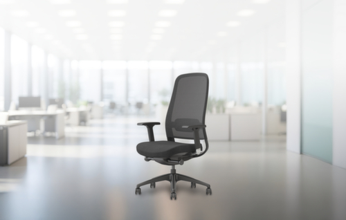 UDOBÄR Fauteuil de bureau pivotant Orsa avec accoudoirs 4D, Dossier maille, noir