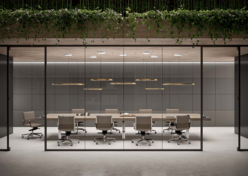 Quadrifoglio Table de conférence T45, largeur x profondeur 4200 x 1400 mm, panneau noyer