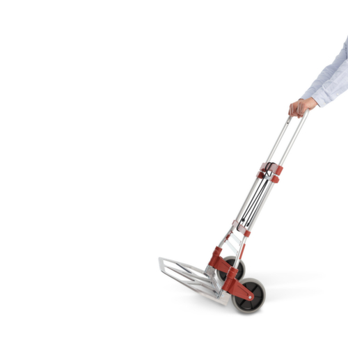 UDOBÄR diable de manutention en aluminium rabattable, force 100 kg, caoutchouc plein bandage