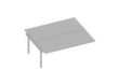Quadrifoglio Table de rallonge à hauteur réglable Practika pour bureau Bench avec piètement 4 pieds, largeur x profondeur 1800 x 1600 mm, plaque gris
