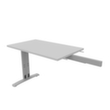 Quadrifoglio Table de rallonge Practika pour bureau avec piètement en C, largeur x profondeur 1000 x 600 mm, plaque gris