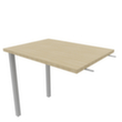 Quadrifoglio Table de rallonge Practika pour bureau avec piètement 4 pieds, largeur x profondeur 800 x 600 mm, plaque chêne