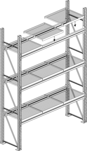META Stahlpaneel- oder Gitterrostboden MULTIPAL für Palettenregal Standard 1 L