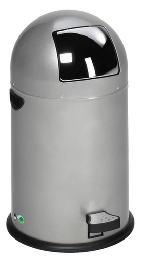 Tretabfallbehälter mit Klappdeckel aus Edelstahl, 22 l, silber