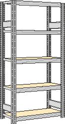 regalwerk Spanplatten-Steckregal mit Böden, Höhe x Breite x Tiefe 2000 x 1061 x 326 mm, 5 Böden Standard 2 L