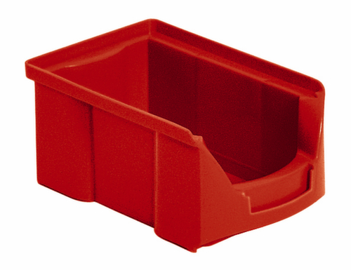Stapelbarer Sichtlagerkasten Futura mit tiefer Eingrifföffnung, rot, Tiefe 170 mm Standard 1 L