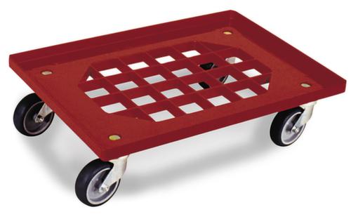 Kastenroller-Set mit Gitterladefläche, Traglast 250 kg, rot Standard 1 L