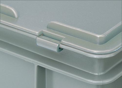 Euronombehälter mit Scharnierdeckel, rot, HxLxB 330x600x400 mm Detail 1 L