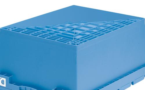 Mobiler Rechteckbehälter mit Doppelboden, Inhalt 114 l, blau Detail 1 L