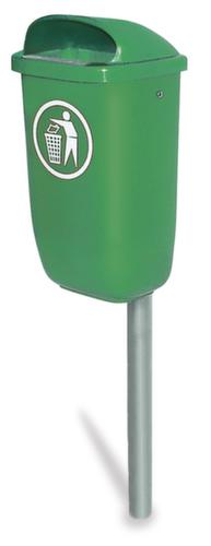 Abfallbehälter nach DIN 30713, 50 l, Zur Wand- oder Pfostenmontage, grün Standard 1 L