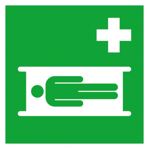 Erste-Hilfe-Schild SafetyMarking® Krankentrage, Aufkleber, langnachleuchtend Standard 1 L