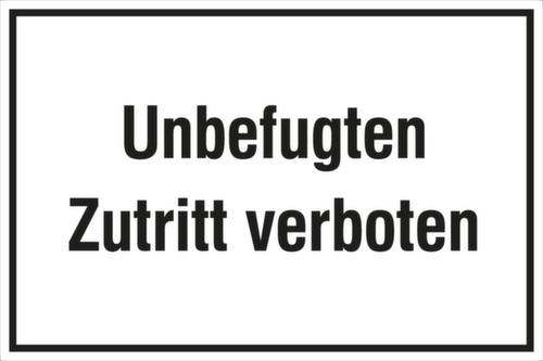 Türschild "Unbefugten Zutritt verboten", Aluminium Standard 1 L