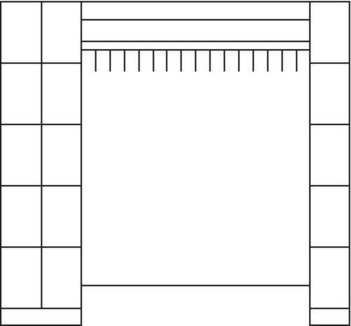 C+P Schließfach-Garderobe Classic lichtgrau mit 15 Fächern, Breite 2100 mm Technische Zeichnung 1 L