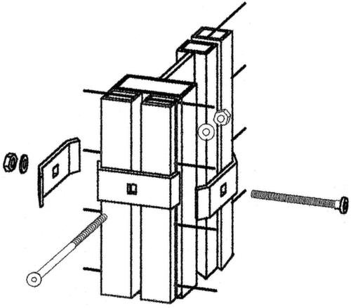 Eck-Aufsatzelement für Trennwandsystem, Breite 480 / 480 mm Technische Zeichnung 1 L