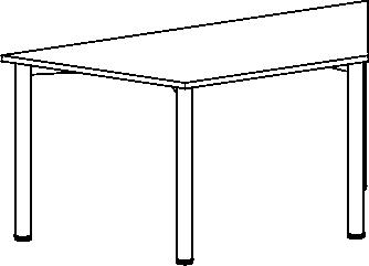 Trapezförmiger Konferenztisch, Breite x Tiefe 800 x 690 mm, Platte Ahorn Technische Zeichnung 1 L